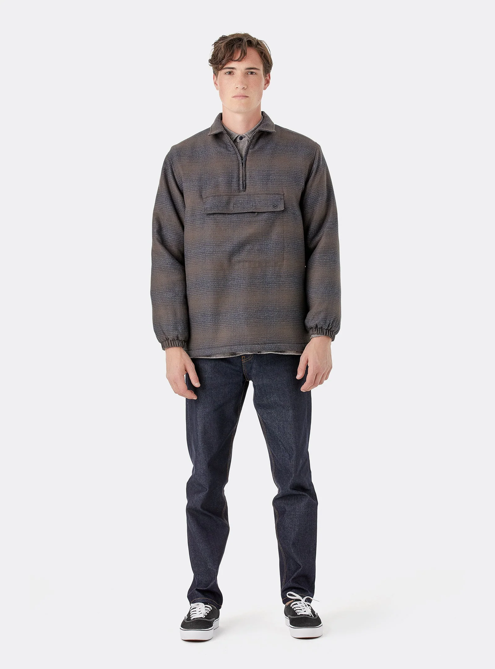 Noah Sweat Half Zip Hoodie Cinzento - Image 3